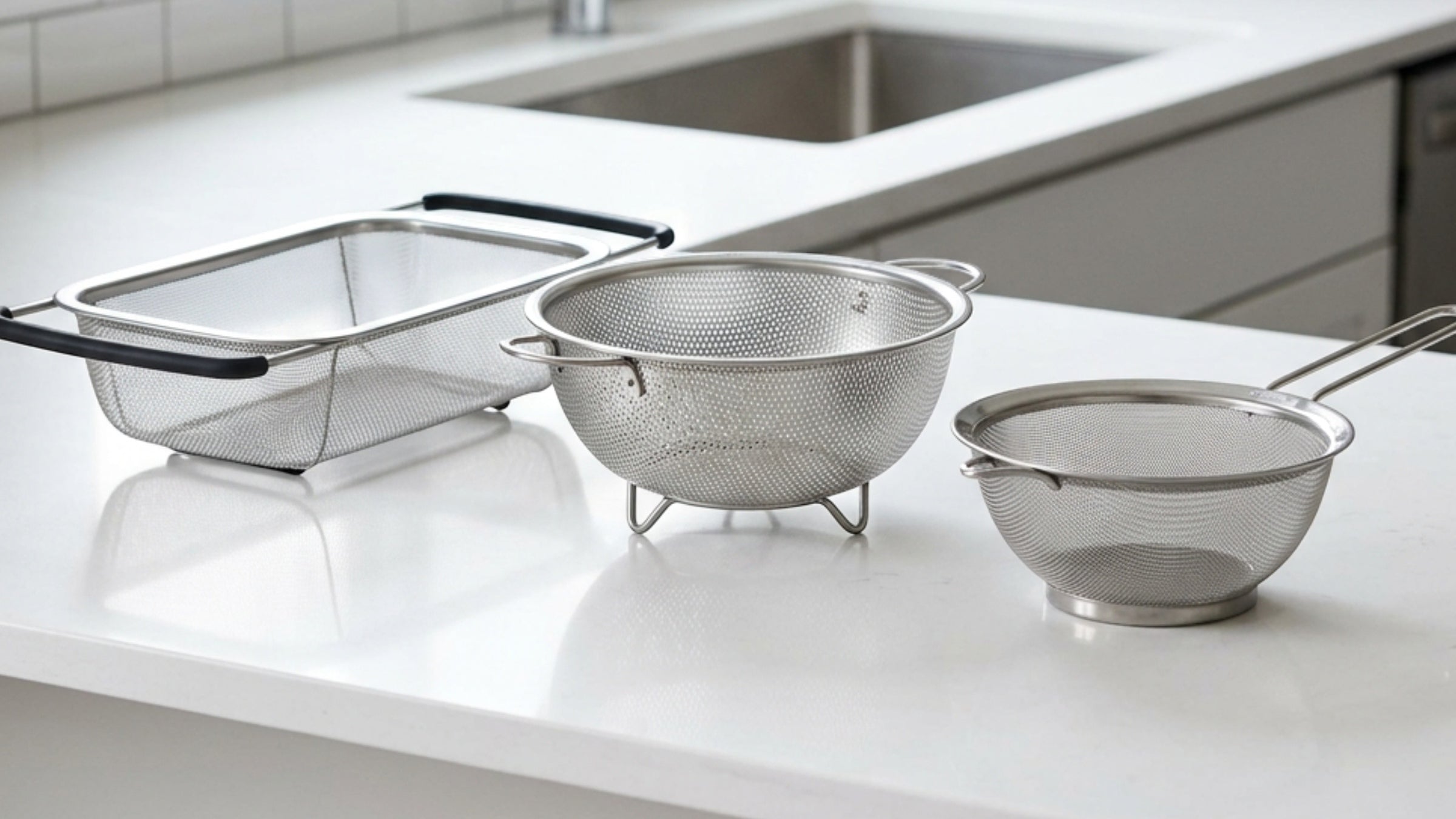 Zilfa Stainless Steel Mesh Colanders